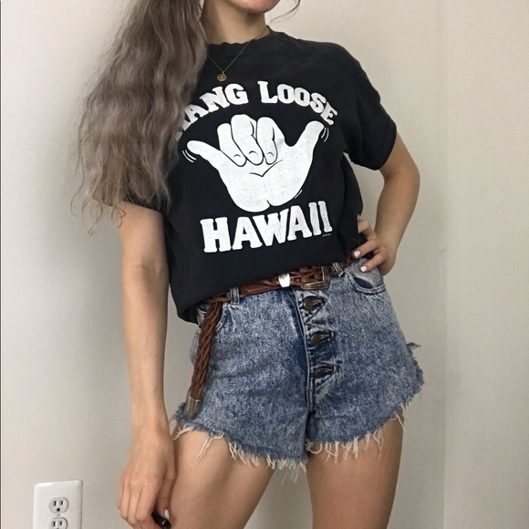 Vintage Tops - Vintage 80s Hang Loose Hawaii Single Stitch Tee
